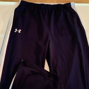 Under Armour Blue Striped Zipper Ankle Pants - 2XL